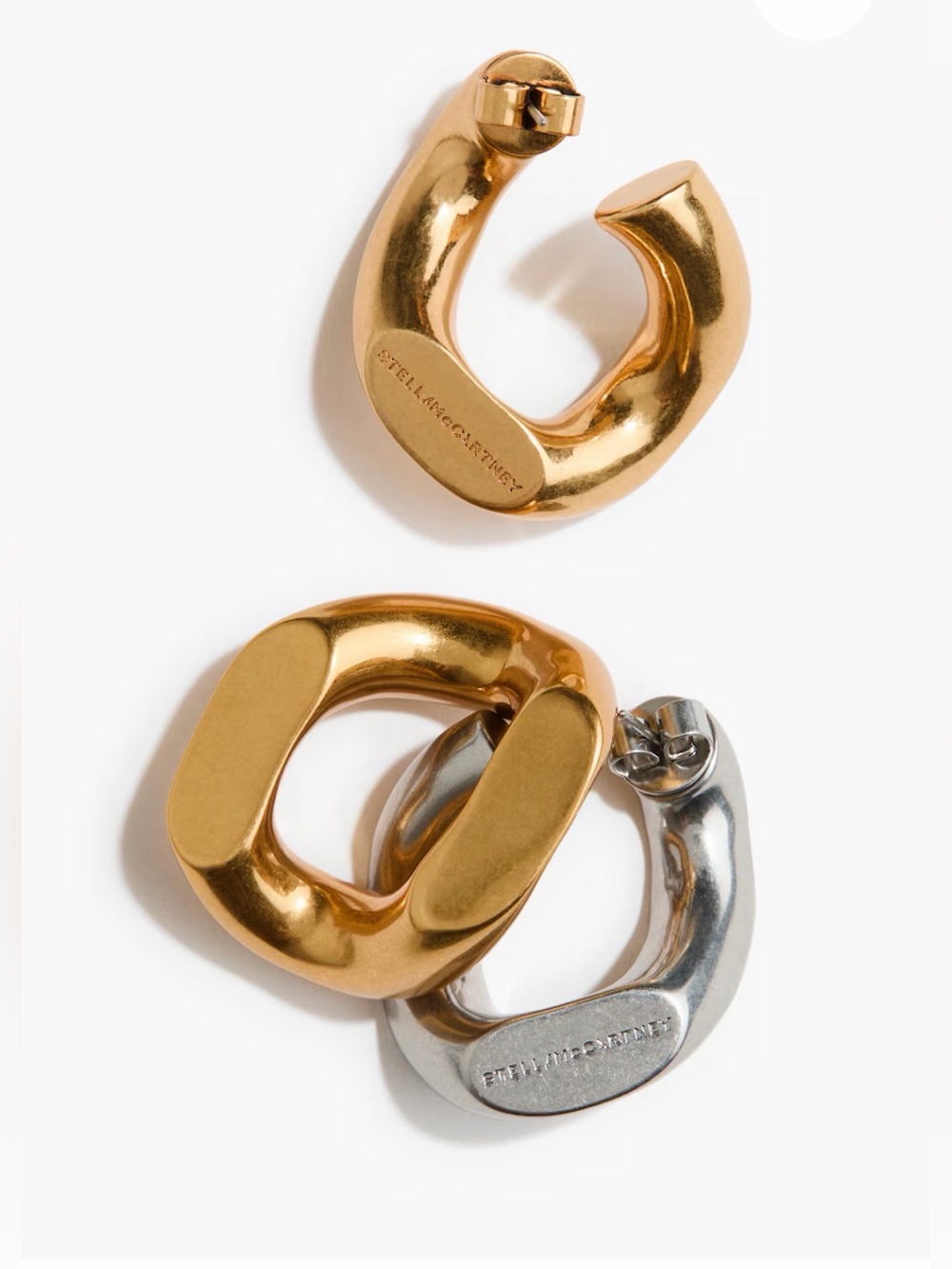 Stella McCartney for H&M Gold and Silver Interlocking Hoop Earrings